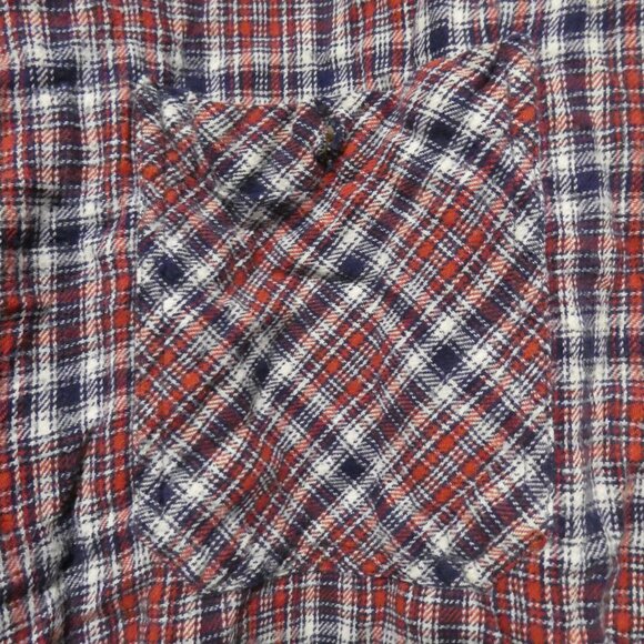 CROCODILE | large | 100% Cotton | Plaid Button-Up Front Casual Shirt | 2 Pockets - Picture 9 of 16